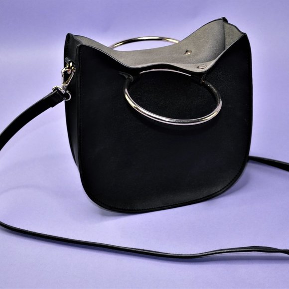 T-Shirt & Jeans Ring Handle Satchel in Black - Picture 2 of 7